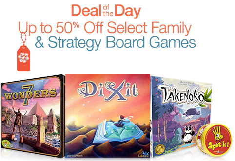Save up to 50% on select family and strategy board games At Amazon!