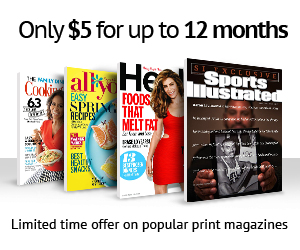 Amazon Exclusive – $5 Magazine Subscription: Sports Illustrated, Cooking Light, Health, All You, Essence and many more