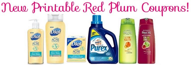 New – Printable Red Plum Coupons Including: Purex, Dial, Garnier & More!