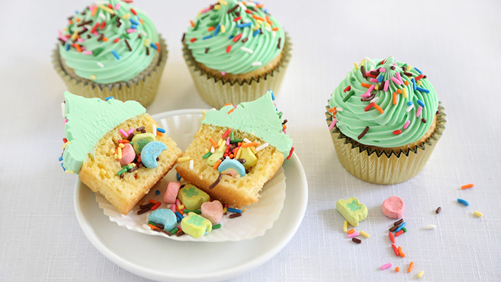 Cute Lucky Charms Surprise-Inside Cupcakes Recipe