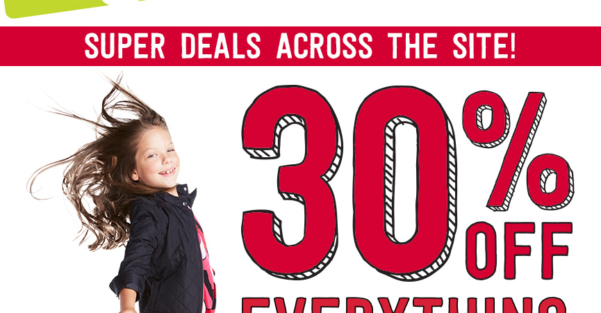 Crazy 8 – For a limited time only, get 30% off everything Plus Free Shipping!
