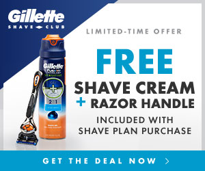 Free Gillette Shaving Cream &  Razor Handle!
