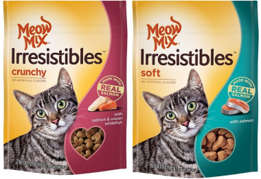 Save $1.00 off any TWO (2) bags of Meow Mix Irresistibles Cat Treats + ShopRite Deal!