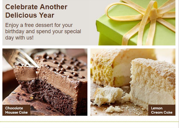 Free Dessert at Olive Garden