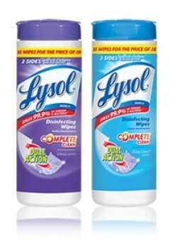 Save – $1.00 off any TWO Lysol Disinfecting wipes