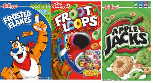 SAVE – $3.00 off any FIVE Kelloggs Cereals