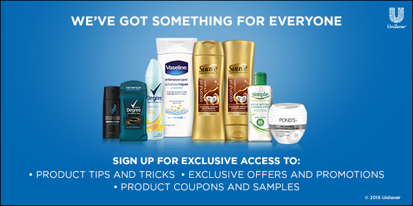 Free Unilever Multi-Brand Samples & Coupons
