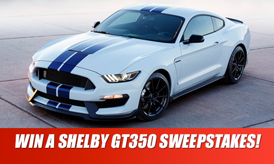 Win a Mustang Shelby GT350 Car worth $65,000