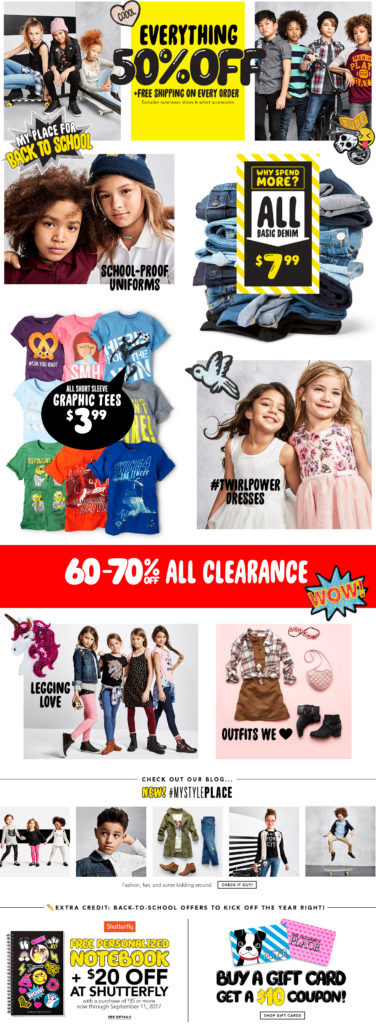 *HOT* The Children’s Place – 50% off Sitewide + Free Shipping