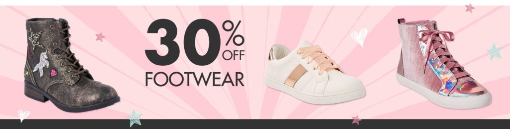 Save 30% OFF Footwear At Justice