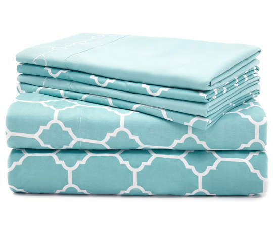*HOT* Aqua Tile 6-Piece King Sheet Set Only $16.00