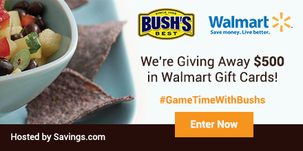 #GameTimeWithBushs $500 Walmart Giveaway + $0.75/2 Bush’s Bean Coupon!