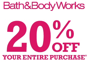 Save An Extra 20% Off All Bath & Body Works Orders Plus FREE Shipping!
