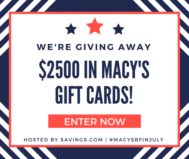 Enter the Macy’s Gift Card Giveaway #MACYSBFINJULY