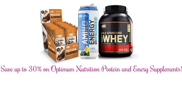 Amazon – Save up to 30% on Optimum Nutrition protein and energy supplements