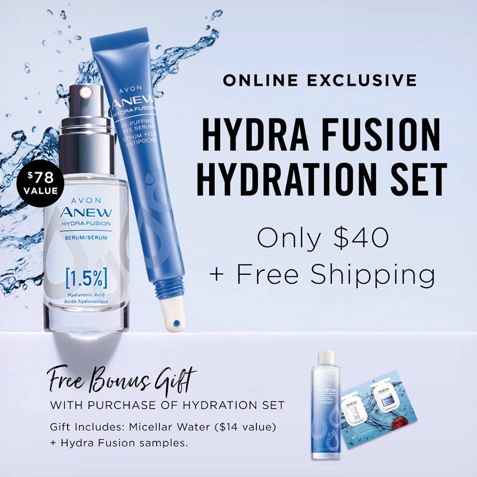 Avon – Hydra Fusion Hydration Set Only $40 (Reg. $78) FREE SHIPPING + FREE GIFT
