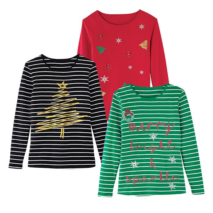 Long Sleeve Holiday Tees Only $16.99 (Was $24.99)
