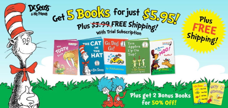 5 Dr. Seuss Books & Bookbag for $5.95 + Free Shipping