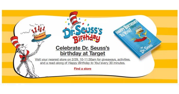 Free Dr. Seuss’s Birthday Event at Target