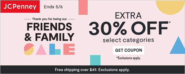 JCPenney -Save An Extra 30% Off At The Friends & Family Sale