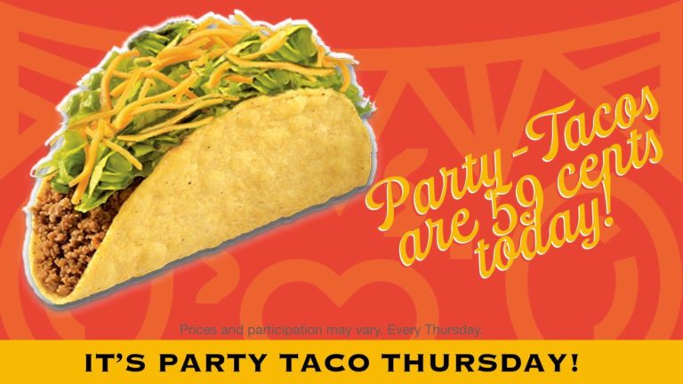 Party Tacos ONLY $0.59 at Taco Bueno