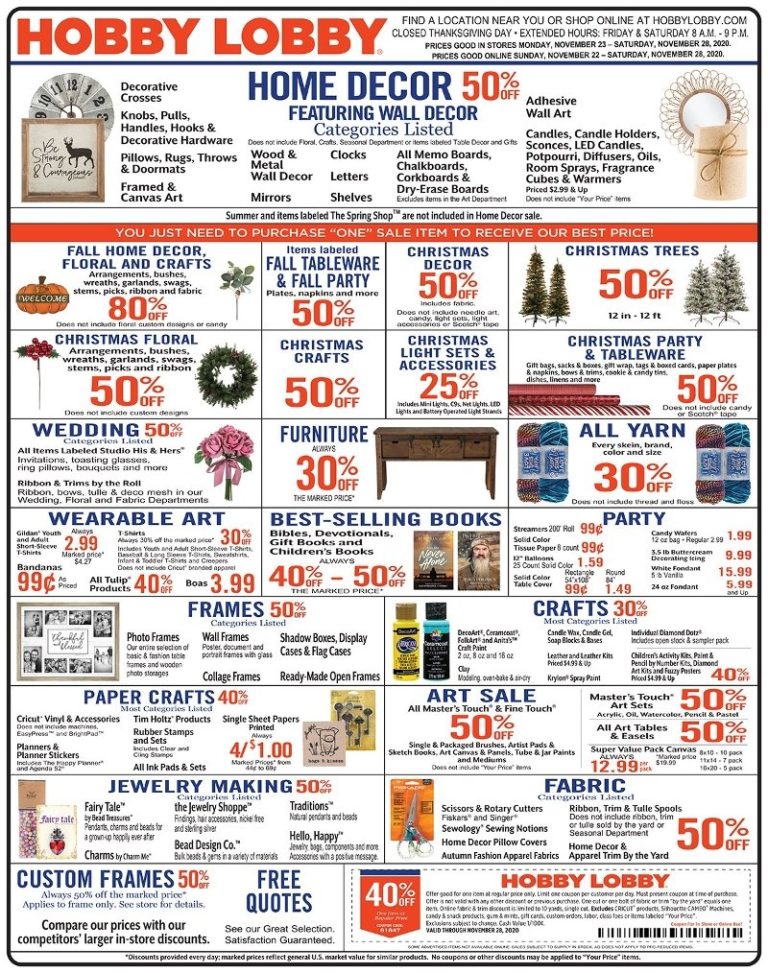 Hobby Lobby Black Friday Ad