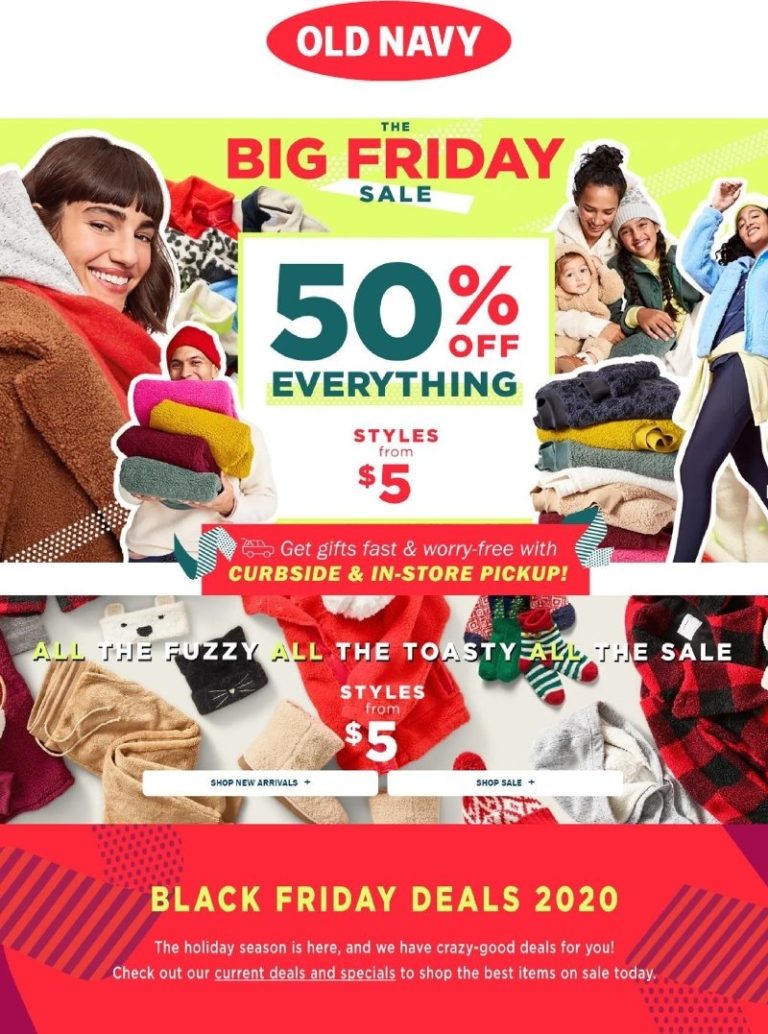 Old Navy Black Friday Happening Now 50% Off Everything!