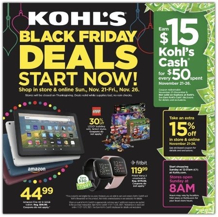 Kohl’s Black Friday Ad Preview 11/21 – 11/26