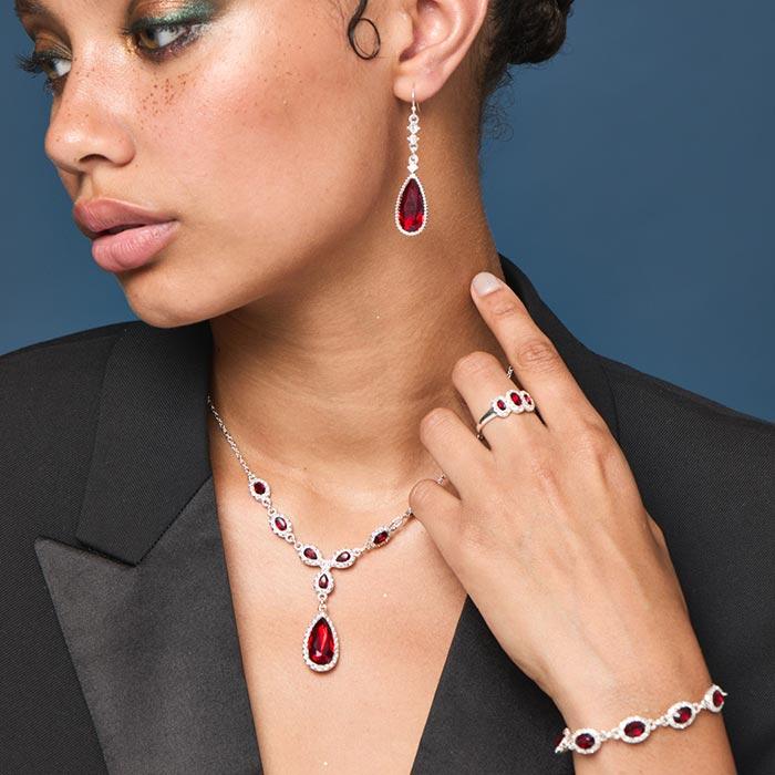 Radiant Red Necklace and Earring Set Only $19.99
