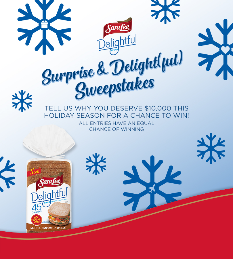 Win $10,000 Cash and a Year’s Supply of Sara Lee Bread