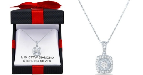 *HOT DEAL* Diamond Sterling Silver Pendant Necklace ONLY $25 (Reg $125)