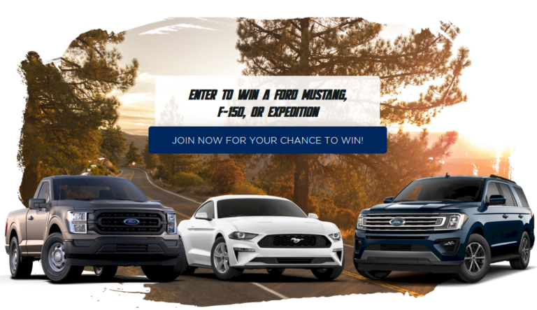 Enter To Win A Ford Mustang, F-150, Or Expedition