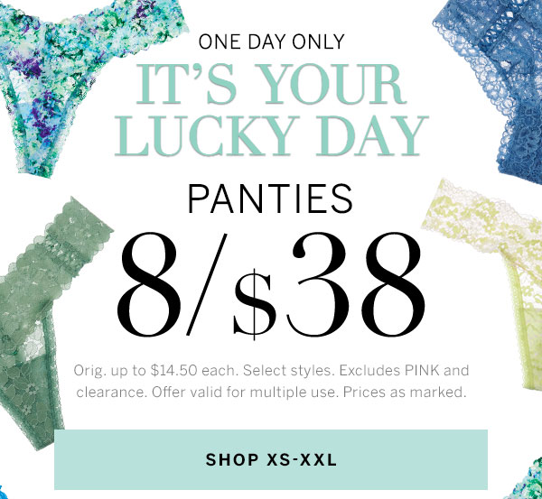 TODAY ONLY – VICTORIA’S SECRET Panties 8/$38