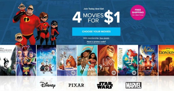 4 Disney Movies for $1 + Free Shipping