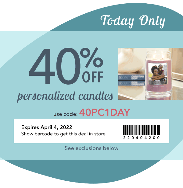 Today Only – Save 40% On Personalized Candles At Yankee Candle