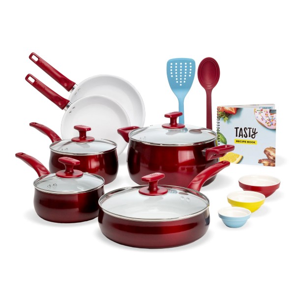 16 Piece Tasty Ceramic Titanium-Reinforced Cookware Set Only $49 Was $99
