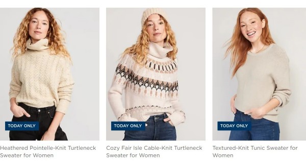 Old Navy 50% Off All Sweaters Today Only