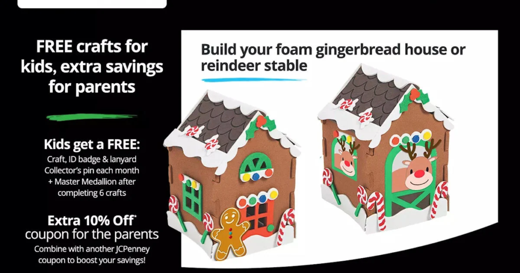 Free Gingerbread House or Reindeer Stable at JCPenney