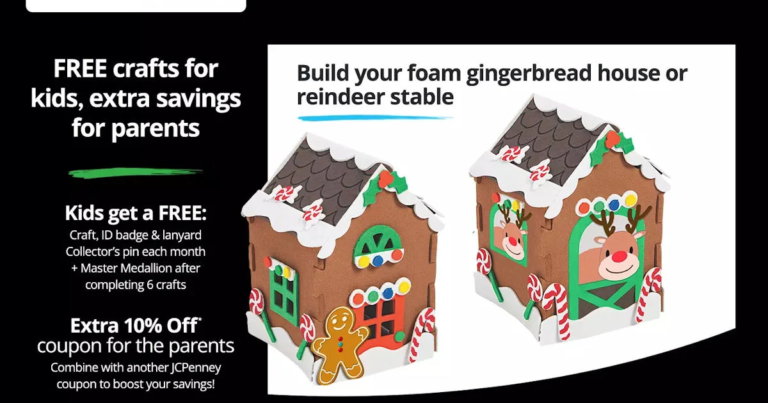 Free Gingerbread House or Reindeer Stable at JCPenney