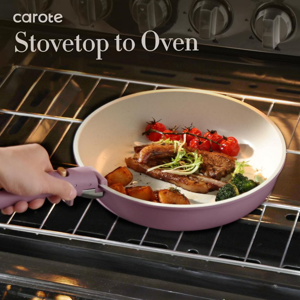 CAROTE 19pcs Pots And Pans Set With Removeable Handles