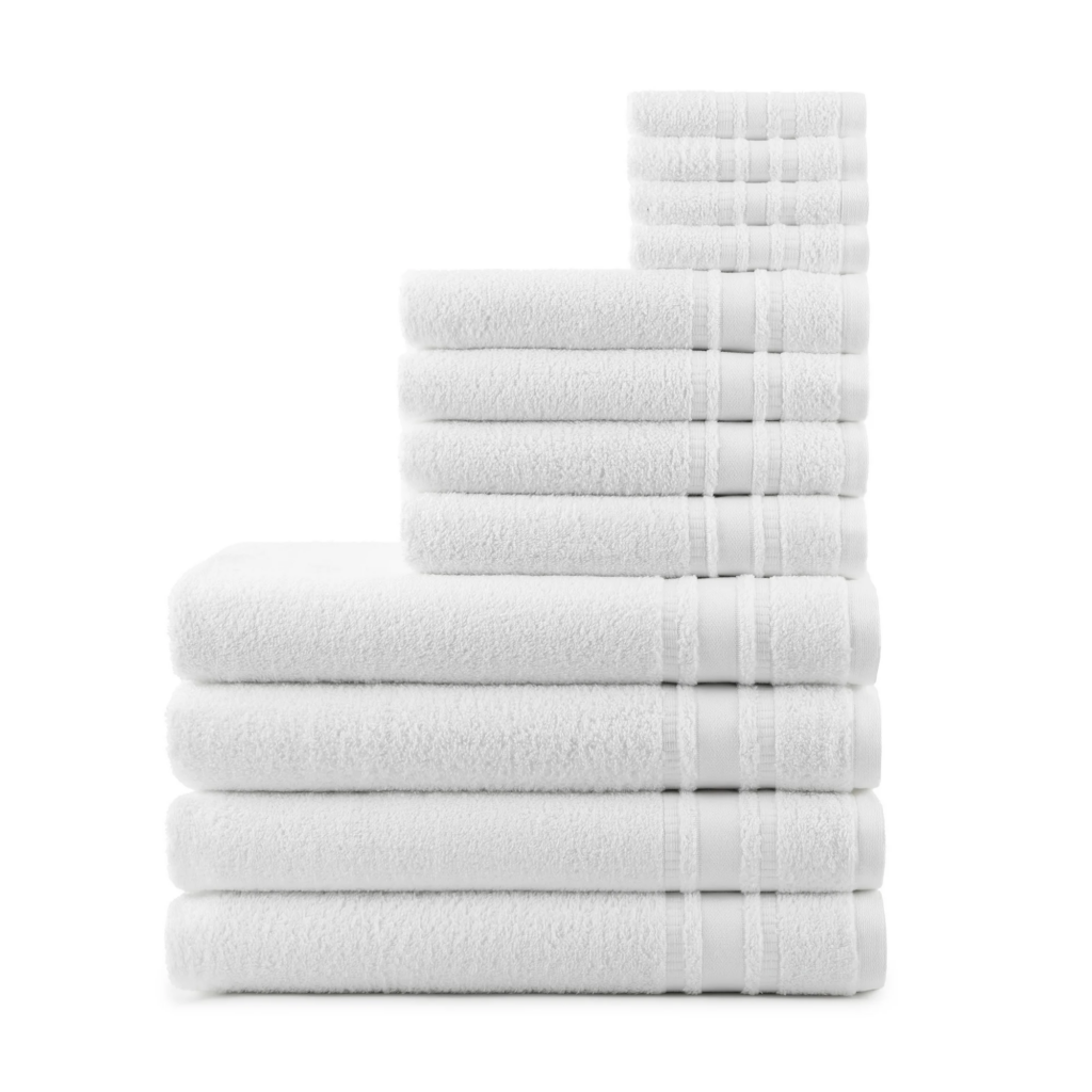 Mainstays 100% Cotton 12-Piece White Towel Set Only $20 Reg. $35